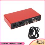 Dilwe carte son en direct usb usb live sound card red mini usb digital mixing computer guitar mobile ...