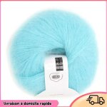 Dilwe fil de laine angora tricot de fil long en laine mohair doux dangola populaire chaud(blanc) mercerie ...