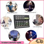 Dilwe table de mixage audio console de mixage 10 canaux m�langeur audio num�rique m�langeur micro / ligne ...