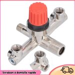 Dilwe tube de sortie double pour compresseur dair avec valve en m�tal - accessoire de raccord non ajustable ...