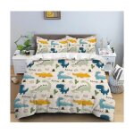 Dinosaure de dessin anim housse de couette 220x240 chambre denfant impression 3d de dinosaure parure ...