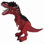 Dinosaure rouge t. rex son et lumi�re pond des oeuf 28 cm de haut langue et yeux lumineux et projette ...