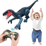 Dinosaure t�l�command� enfant 21x10. 4cm jouet interactif lumineux avec sons r�alistes mouvements marchants ...