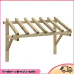 Dioche auvent de porte 200x100x100 cm bois de pin solide - 7594647877741