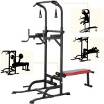 Dip station power tower tour de musculation multifonction avec banc de musculation pliable barre de traction ...