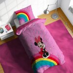 Disney minnie mouse rainbow 100% coton ensemble housse de couette lit simple ? comprend une taie d?oreiller ...