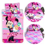 Disney minnie mouse rose r�versible literie pour enfants � fleurs fermeture �clair 100% coton 140x200 ...