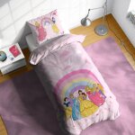 Disney princess rainbow 100% coton ensemble housse de couette lit simple ? comprend une taie d?oreiller ...
