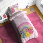 Disney princess rainbow 100% coton paquet de literie 3 pi�ces ? comprend housse de couette drap & taie ...