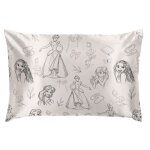 Disney princesses taie d?oreiller en satin ? taille standard 50x75 ? housse d?oreiller beige en satin ...