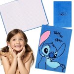 Disney stitch cahier lign bleu en peluche / cahier  reliure bleu a5 / 80 pages