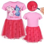 Disney stitch robe en tulle rose  manches courtes robe pour filles 92
