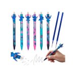 Disney stitch set de 6 stylos gel avec gomme + 2 recharges stylo effa�able automatique encre bleue 05 ...