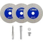 Disque de coupe diamant�e pour verre 3 pi�ces 40mm mini lame de scie diamant�e avec tige de 6mm pour ...