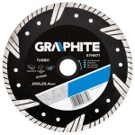 Disque diamant - graphite - turbo - 200 x 254 mm - segments turbo - idal pour bton et pierre