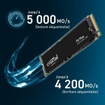 Disque dur ssd - crucial - ct2000p3pssd801 - 2to - m. 2 pcie gen4 - jusqu 5000 mo / s