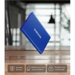 Disque dur ssd externe samsung pack t7 1 to bleu + housse offerte