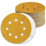 Disque poncage 125mm grain 60 papier poncer 100pcs disques abrasif pour ponceuse excentrique papier de ...