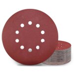 Disques de ponage 225 mm 25 pices grain p240 10 trous disques abrasifs 225 mm ronds papier abrasif ...