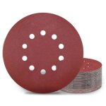 Disques de pon�age 225 mm 25 pi�ces grain p240 10 trous disques abrasifs 225 mm ronds papier abrasif ...