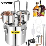 Distillateur 50 l - vevor - acier inoxydable - refroidissement rapide avec pompe � eau f�t de condensateur ...