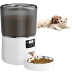 Distributeur automatique croquettes chat - ulisem - 4l - minuterie programmable - blanc