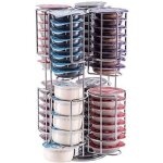 Distributeur capsules hono rotatif 360� - porte 64 capsules tassimo - support caf� chrom� en m�tal