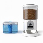 Distributeur de croquettes et fontaine pour chat et petit chien eziclean� nutribot cam + x (25l / 45l) ...