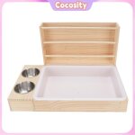 Distributeur de foin 3 - en - 1 pour lapins et cochons dinde - avec bac  litire intgr et 2 bols