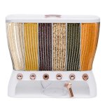 Distributeur de grains 10kg - avec 6 divisions - 6 in 1 distributeur de c�r�ales pour stockage de riz ...