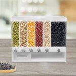 Distributeur de grains murale 10kg - 6 in 1 distributeur de c�r�ales avec 6 divisions - r�cipient de ...