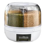 Distributeur de grains rotatif � 360� bo�te de rangement de grains pot scell� transparent riz de cuisine ...