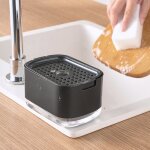 Distributeur de liquide vaisselle avec porte - ponge - distributeur de savon - noir distributeur de ...