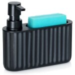 Distributeur de liquide vaisselle vilde - pratique avec ponge - 165 x 55 x 145 cm - noir mat