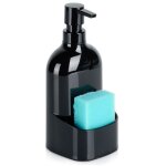Distributeur de liquide vaisselle vilde - pratique avec ponge - 95 x 97 x 21 cm - noir