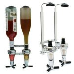 Distributeur mural bouteilles aluminium 2 places - doseur bar pour alcools cocktails party bar butler ...