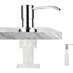 Distributeur de savon encastrable distributeur savon evier cuisine acier inoxydable 350ml argent