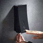 Distributeur de savon savon liquide distributeur noir salle de bains murale shampooing gel douche 450 ...