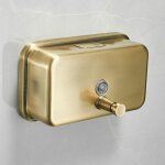 Distributeur de savon mural en or brossé ? mécanisme sans contact ? capacité 500ml pour gel douche ou ... Distributeur de savon mural en or brossé ? mécanisme sans contact ? capacité 500ml pour gel douche ou ...