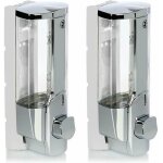 Distributeur de savon mural rechargeable2x pour gel douche et shampoingfinition chrome pzcc Distributeur de savon mural rechargeable2x pour gel douche et shampoingfinition chrome pzcc