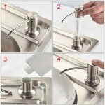 Distributeur de savon - pompe � savon - distributeur de savon int�gr� - 350 ml - encastrable sur le plan ...