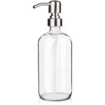 Distributeur de savon en verre - plat transparent pour cuisine distributeur de savon liquide rechargeable ...