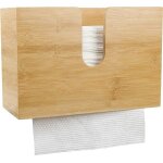 Distributeur de serviettes en papier en bambou support mural et comptoir porte - serviettes en papier ...