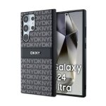Coque pour smartphone - dkny - samsung galaxy s24 ultra - cuir mono stripe - logo mtallique - noir