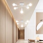 Dlglolin 2x plafonnier industriel lustre 5 - lumi�res e27 lampe de plafond en m�tal blanc suspension ...