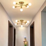 Dlglolin 2x plafonnier industriel lustre 5 - lumi�res e27 lampe de plafond en m�tal bronze suspension ...