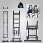 Dlglolin 32m Échelle télescopique aluminium Échelle portable pliable et extensible - 16m + 16m Échelle ... Dlglolin 32m Échelle télescopique aluminium Échelle portable pliable et extensible - 16m + 16m Échelle ...