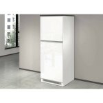 Dmora - garde - manger mesarthim 60 x 60 x h 165 cm blanc brillant ardoise panneau effet bois
