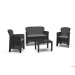 Dmora - set salon dext�rieur varsi - ensemble de jardin avec 2 fauteuils 1 canap� et 1 table basse salon ...