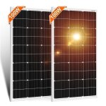 Dokio 2pc panneau solaire 100w 18v photovoltaïque monocristallin 200w pour charger la batterie 12v Dokio 2pc panneau solaire 100w 18v photovoltaïque monocristallin 200w pour charger la batterie 12v